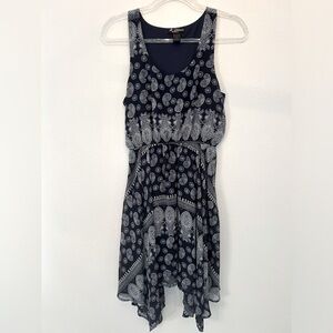 NAVY BLUE PAISLEY DRESS